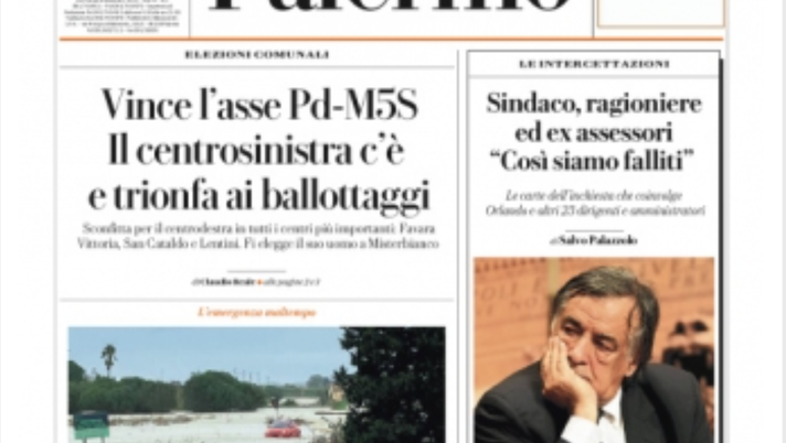 Prima Pagina, La Repubblica: “Vince l’asse Pd-M5S. Morti e dispersi sotto l’acqua” - immagine 1