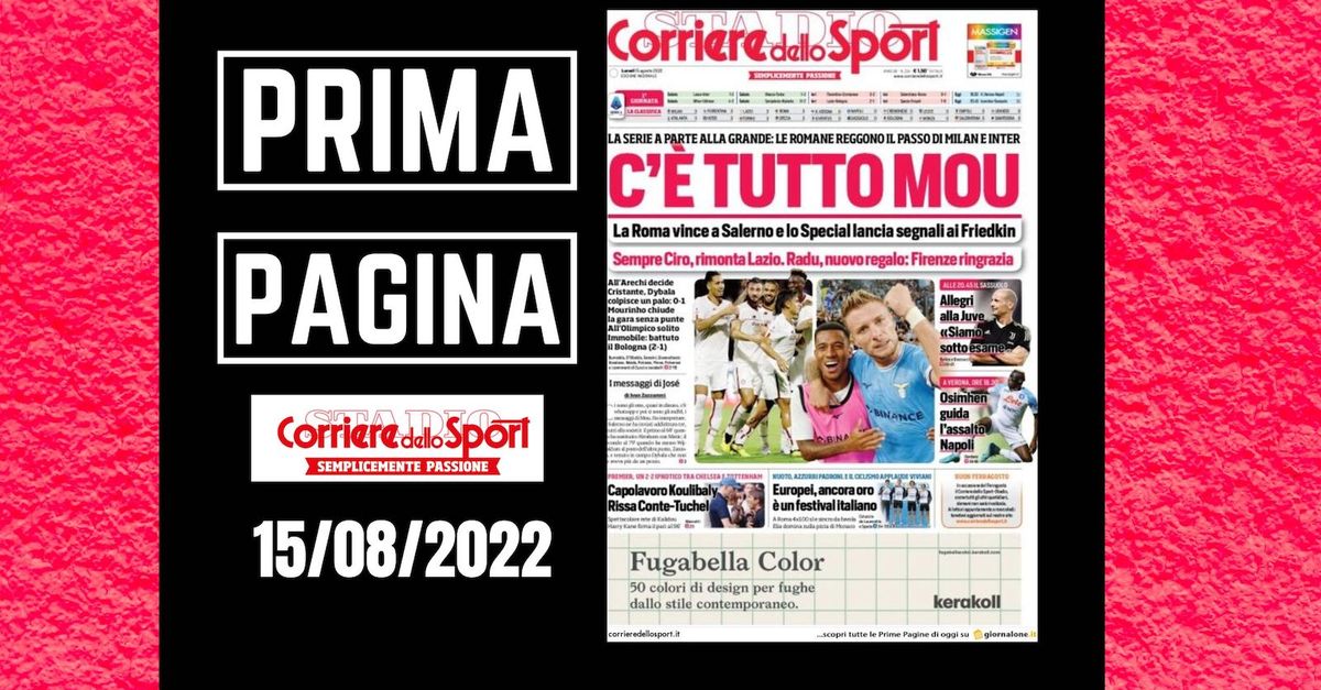 Prima pagina Corriere dello Sport: “C’è tutto Mou”
