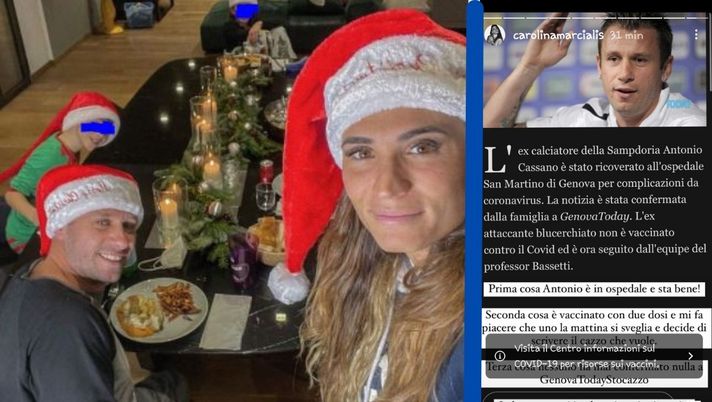 Covid, Cassano ricoverato. Carolina Marcialis: “Smentisco, ha due dosi. I clown…”  Covid, Cassano ricoverato. Carolina Marcialis: “Smentisco, ha due dosi. I clown…”