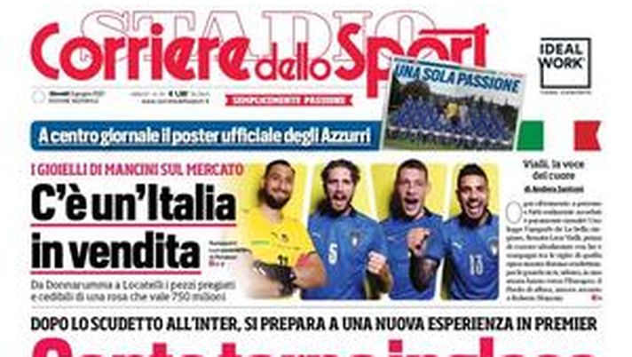 Prima Pagina, Corriere dello Sport: “Conte torna inglese. C’è un’Italia in vendita” 
