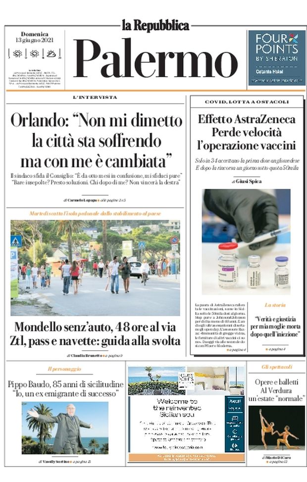 Prima Pagina, La Repubblica-Palermo: “Orlando: Non mi dimetto, la città con me è cambiata”  Prima Pagina, La Repubblica-Palermo: “Orlando: Non mi dimetto, la città con me è cambiata”