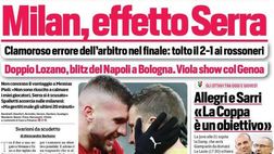 Prima Pagina, Corriere dello Sport: “Milan, effetto Serra. Sollievo Mancini”