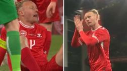 Milan, infortunio di Kjaer con la Danimarca: le immagini | VIDEO