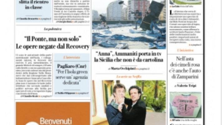 Prima Pagina, La Repubblica Palermo: &#8220;C&#8217;è luce oltre l&#8217;arancione, il turismo vede la ripresa&#8221; 