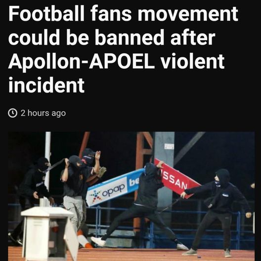 Cipro, derby Apollon-Apoel: bastoni di ferro, rissa in campo fra ultras- immagine 2