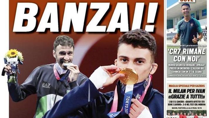 Prima Pagina, Tuttosport: “Banzai! CR7 rimane con noi” 