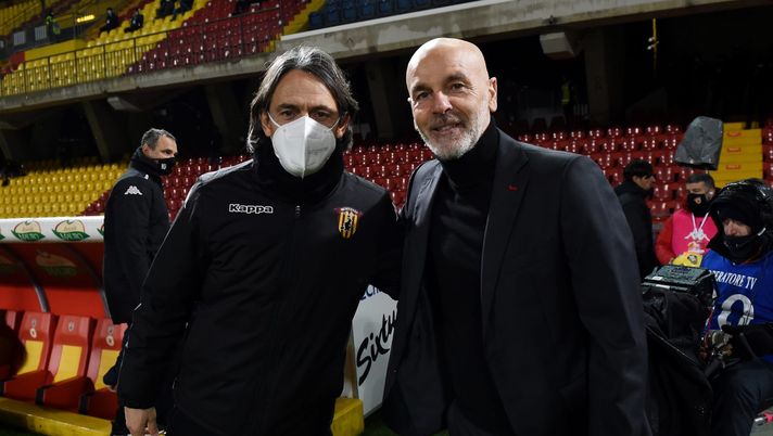 Filippo Inzaghi e Stefano Pioli in Benevento-AC Milan (Getty Images) 