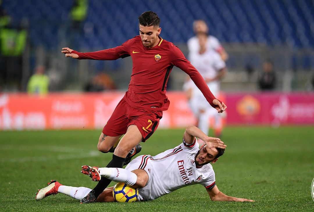 Lorenzo Pellegrini e Hakan Calhanoglu in Roma-Milan (credits: LaPresse /A.C. Milan) 
