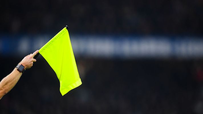 LONDON, ENGLAND - OCTOBER 30: A linesman's flag is held by an assistant referee as he signals offside during the Carabao Cup Round of 16 match between Chelsea and Manchester United at Stamford Bridge on October 30, 2019 in London, England. (Photo by Michael Regan/Getty Images) LONDON, ENGLAND - OCTOBER 30: A linesman's flag is held by an assistant referee as he signals offside during the Carabao Cup Round of 16 match between Chelsea and Manchester United at Stamford Bridge on October 30, 2019 in London, England. (Photo by Michael Regan/Getty Images)