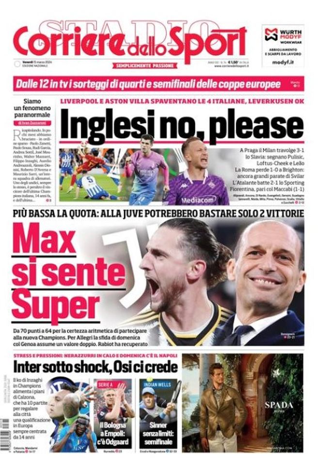EDICOLA / CdS: Inter sotto shock. Stress e pressioni, nerazzurri in calo: il Napoli ci crede - immagine 1