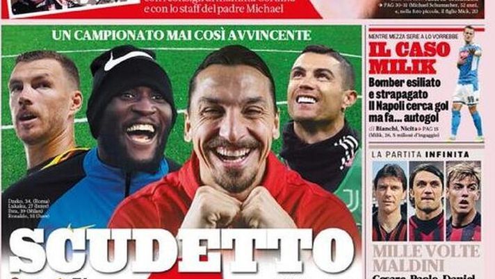 La prima pagina della Gazzetta dello Sport, in edicola oggi, 8 gennaio 2021 