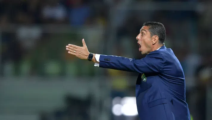 FROSINONE, ITALY - SEPTEMBER 23:  Frosinone coach Moreno Longo  during the serie A match between Frosinone Calcio and Juventus at Stadio Benito Stirpe on September 23, 2018 in Frosinone, Italy.  (Photo by Daniele Badolato - Juventus FC/Juventus FC via Getty Images)