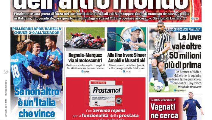 EDICOLA TS / Se non altro è un’Italia che vince: Pellegrini apre, Barella chiude - immagine 1