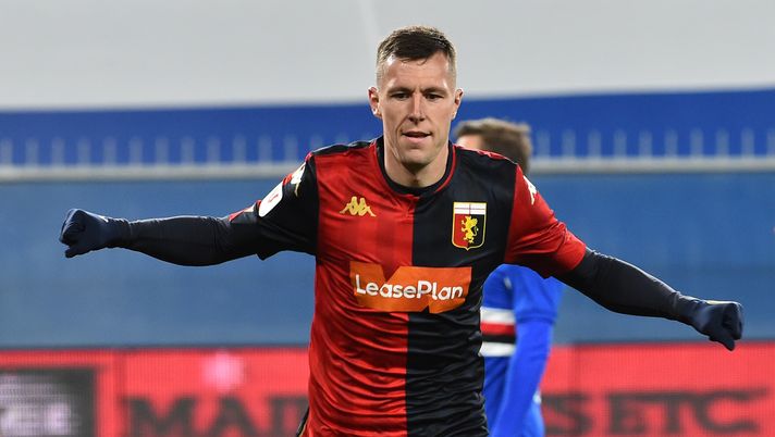 GENOA, ITALY - NOVEMBER 26: Lukas Lerager of Genoa CFC celebrates after scoring second goal during the Coppa Italia match between UC Sampdoria and Genoa CFC at Stadio Luigi Ferraris on November 26, 2020 in Genoa, Italy. (Photo by Paolo Rattini/Getty Images) 
