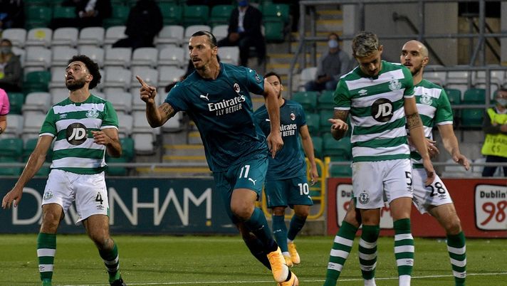 Zlatan Ibrahimovic durante Shamrock Rovers-Milan (credits: GETTY Images) 