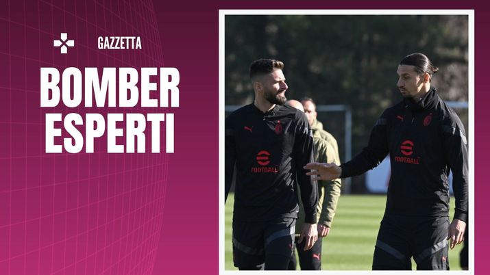 Giroud Ibrahimovic AC Milan allenamento Milanello