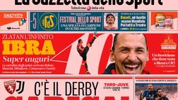 Prima Pagina, La Gazzetta dello Sport: “C’è il derby carica! Ibra super auguri”