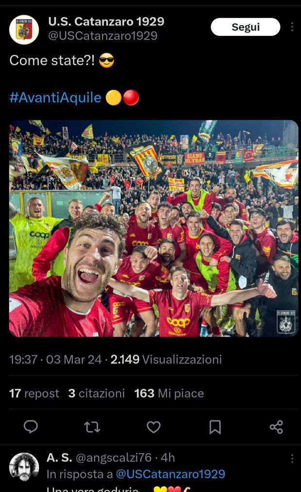 E’ derby anche social: il Cosenza “Ma perchè?”, il Catanzaro “Come state?”- immagine 2