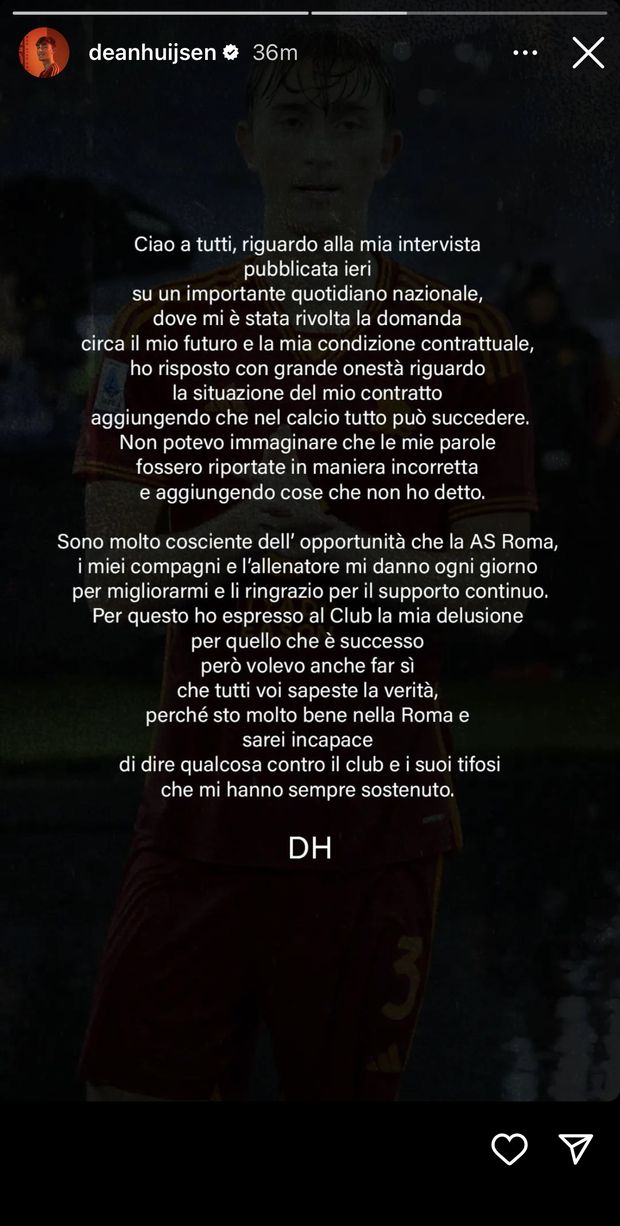 Huijsen: “Sto bene alla Roma. Le mie parole riportate in maniera incorretta”- immagine 2