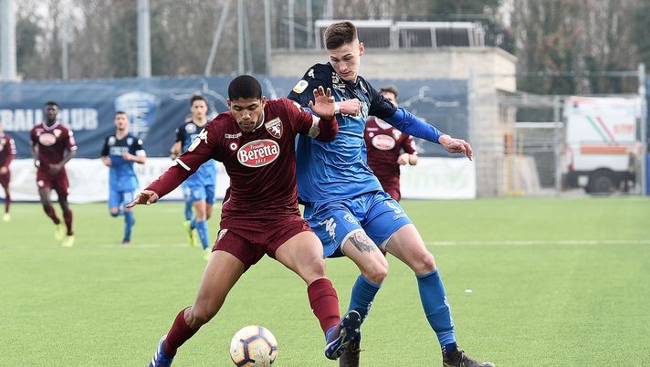 EMPOLI, ITALY - MARCH 02: Tomas Cvancara of Empoli FC U19 in action during the Serie A match between Empoli U19 and Torino FC U19 at  on March 2, 2019 in Empoli, Italy.  (Photo by Gabriele Maltinti/Getty Images) 