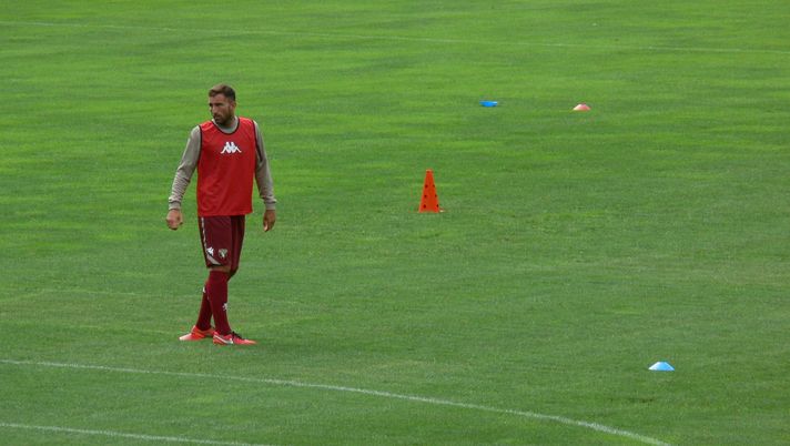 Cristian Molinaro durante la preparazione a Bormio 