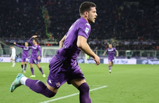 GERMOGLI PH: 4 MARZO 2023 FIRENZE STADIO ARTEMIO FRANCHI FIORENTINA VS MILAN FOTO GOL ESULTANZA JOVIC Italiano, arriva il Sivasspor: cambiare senza stravolgere la squadra- immagine 2