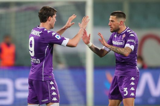  GERMOGLI PH: 11 APRILE 2021 FIRENZE STADIO ARTEMIO FRANCHI SERIE A FIORENTINA VS ATALANTA NELLA FOTO ESULTANZA VLAHOVIC 