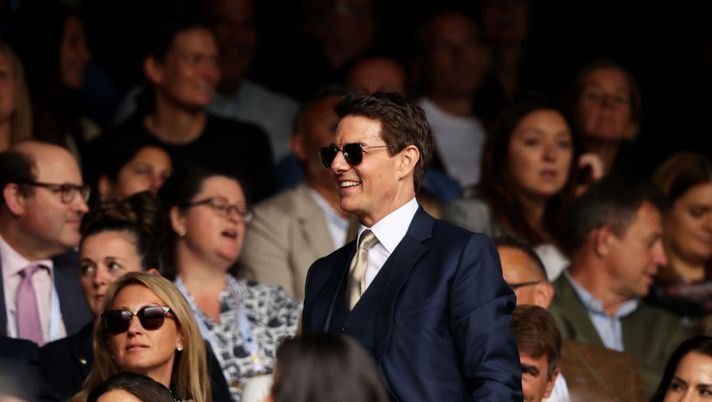 LONDON, ENGLAND - JULY 10: Tom Cruise watches the Ladies' Singles Final match between Ashleigh Barty of Australia and Karolina Pliskova of The Czech Republic on Day Twelve of The Championships - Wimbledon 2021 at All England Lawn Tennis and Croquet Club on July 10, 2021 in London, England. (Photo by Clive Brunskill/Getty Images) LONDON, ENGLAND - JULY 10: Tom Cruise watches the Ladies' Singles Final match between Ashleigh Barty of Australia and Karolina Pliskova of The Czech Republic on Day Twelve of The Championships - Wimbledon 2021 at All England Lawn Tennis and Croquet Club on July 10, 2021 in London, England. (Photo by Clive Brunskill/Getty Images)