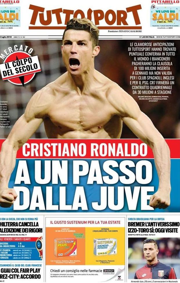 Prima Pagina, Tuttosport: “A un passo dalla Juve. L’Inghilterra cancella la maledizione rigori. Mahrez-City…” Prima Pagina, Tuttosport: “A un passo dalla Juve. L’Inghilterra cancella la maledizione rigori. Mahrez-City…”