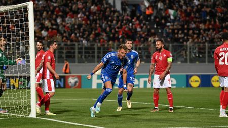 MALTA, MALTA - MARCH 26: Mateo Retegui of Italy celebrates after scoring the goal during the UEFA EURO 2024 qualifying round group C match between Malta and Italy at the National Stadium on March 26, 2023 in Ta' Qali, Malta. (Photo by Claudio Villa/Getty Images )