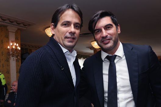 ROME, ITALY - NOVEMBER 19: (L-R) SS Lazio head coach Simone Inzaghi and AS Roma head coach Paulo Fonseca attend the Italian Football Federation ( FIGC) and Italian Association Referees (AIA) press conference at 'Hotel dei Principi' on November 19, 2019 in Rome, Italy. (Photo by Paolo Bruno/Getty Images) ROME, ITALY - NOVEMBER 19: (L-R) SS Lazio head coach Simone Inzaghi and AS Roma head coach Paulo Fonseca attend the Italian Football Federation ( FIGC) and Italian Association Referees (AIA) press conference at 'Hotel dei Principi' on November 19, 2019 in Rome, Italy. (Photo by Paolo Bruno/Getty Images)