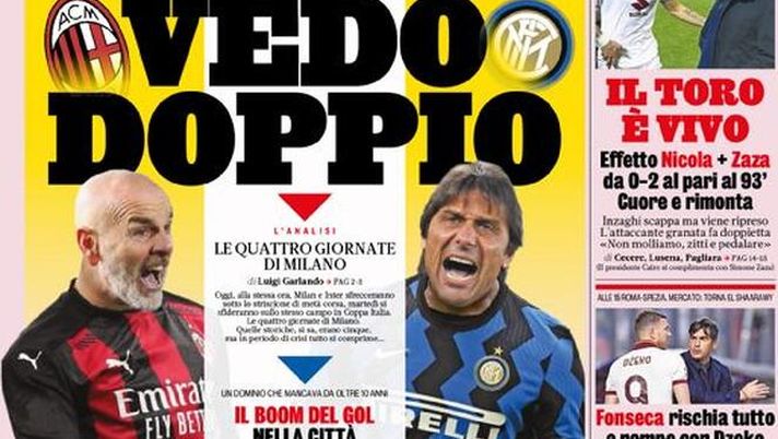 La prima pagina della Gazzetta dello Sport, in edicola oggi, 23 gennaio 2021 La prima pagina della Gazzetta dello Sport, in edicola oggi, 23 gennaio 2021