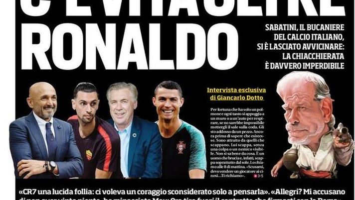 Prima Pagina, Corriere dello Sport: “C’è vita oltre Ronaldo. Juve, anche Marcelo. Avellino e Bari fuori…” 