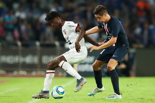 Eduardo Camavinga in azione con il Rennes Eduardo Camavinga in azione con il Rennes