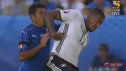 VIDEO/ Eder “le prende” da Boateng: che gomitata del difensore tedesco