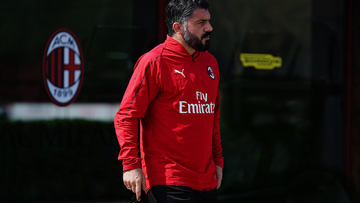 Gennaro Gattuso, tecnico del Milan, a Milanello (credits: acmilan.com) 