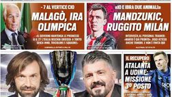 Prima Pagina, Tuttosport: “Juve rischiatutto! Mandzukic, ruggito Milan. Atalanta missione 3° posto”