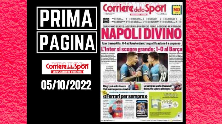 Prima pagina Corriere dello Sport: 'Napoli Divino' | News