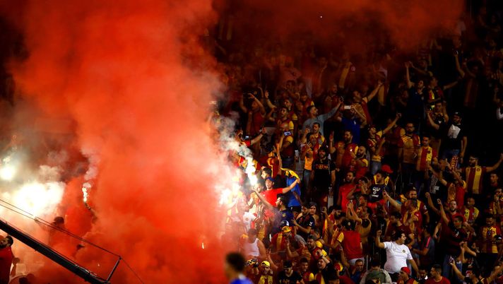DOHA, QATAR - DECEMBER 14: A flare is set off during the FIFA Club World Cup 2nd round match between Al Hilal and Esperance Sportive de Tunis at Jassim Bin Hamad Stadium on December 14, 2019 in Doha, Qatar. (Photo by Francois Nel/Getty Images) DOHA, QATAR - DECEMBER 14: A flare is set off during the FIFA Club World Cup 2nd round match between Al Hilal and Esperance Sportive de Tunis at Jassim Bin Hamad Stadium on December 14, 2019 in Doha, Qatar. (Photo by Francois Nel/Getty Images)