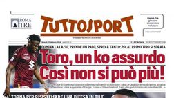PRIMA PAGINA TUTTOSPORT OGGI: “Torino così non si può, un ko assurdo”