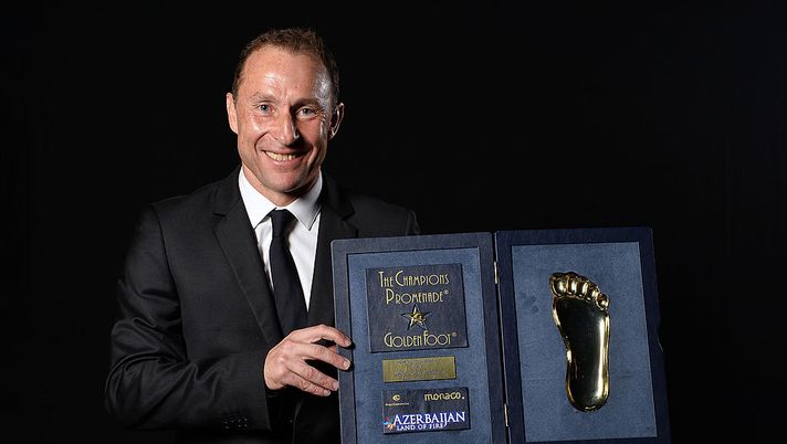 MONTE-CARLO, MONACO - OCTOBER 16:  Jean-Pierre Papin poses with the Golden Foot award during the Golden Foot Award 2013 ceremony at Monte-Carlo Bay Hotel on October 16, 2013 in Monte-Carlo, Monaco.  (Photo by Tullio M. Puglia/Getty Images for Golden Foot) 