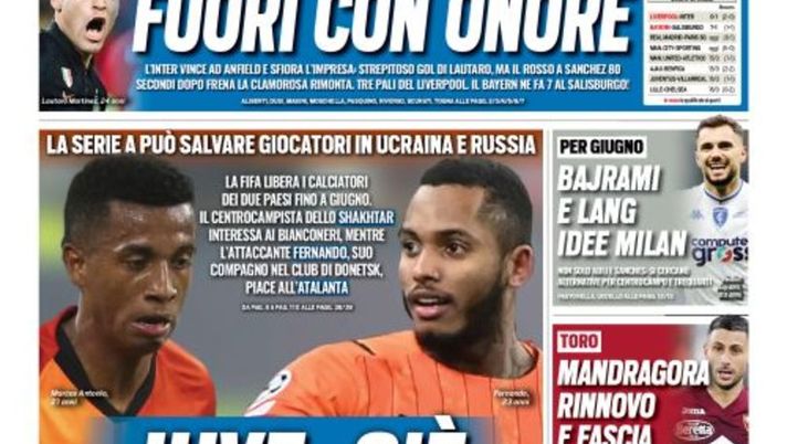 EDICOLA TS – Inter, fuori con onore. Il rosso a Sanchez frena la rimonta - immagine 1