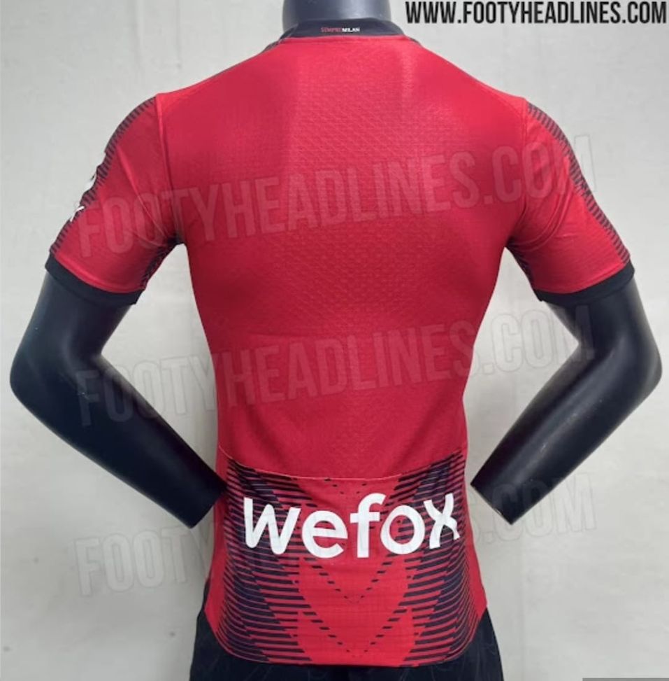 La possibile nuova maglia del Milan 2023/24 (foto footy headlines)