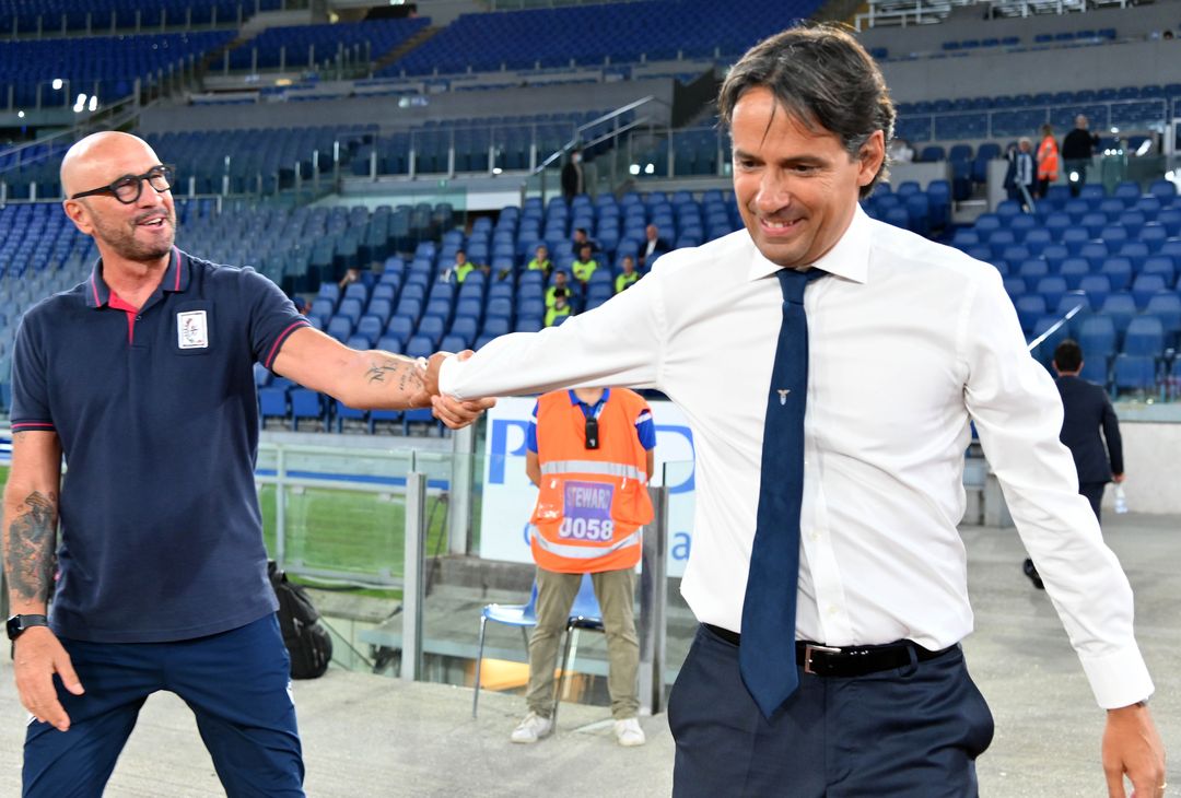 Lazio-Cagliari, il saluto tra Inzaghi e Zenga  