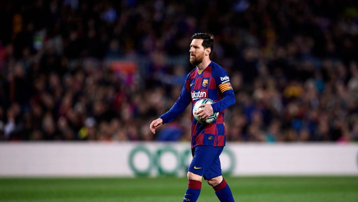 BARCELONA, SPAIN - MARCH 07: Lionel Messi of FC Barcelona prepares to kick a penalty during the Liga match between FC Barcelona and Real Sociedad at Camp Nou on March 07, 2020 in Barcelona, Spain. (Photo by Alex Caparros/Getty Images) BARCELONA, SPAIN - MARCH 07: Lionel Messi of FC Barcelona prepares to kick a penalty during the Liga match between FC Barcelona and Real Sociedad at Camp Nou on March 07, 2020 in Barcelona, Spain. (Photo by Alex Caparros/Getty Images)