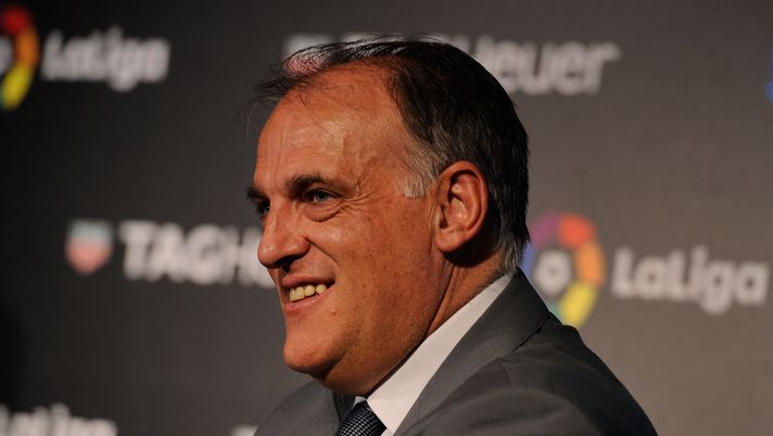 MADRID, SPAIN - JULY 13: Javier Tebas, President of La Liga smiles at the press conference to announce TAG Heuer as the Official Timekeeper and Official Sponsor of La Liga at the Royal Theatre on July 13, 2016 in Madrid, Spain. (Photo by Denis Doyle/Getty Images for Tag Heuer) MADRID, SPAIN - JULY 13: Javier Tebas, President of La Liga smiles at the press conference to announce TAG Heuer as the Official Timekeeper and Official Sponsor of La Liga at the Royal Theatre on July 13, 2016 in Madrid, Spain. (Photo by Denis Doyle/Getty Images for Tag Heuer)