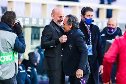 GERMOGLI PH: 21 MARZO 2021 FIRENZE STADIO ARTEMIO FRANCHI SERIE A FIORENTINA VS MILAN NELLA FOTO SALUTO TRA PIOLI E PRANDELLI GERMOGLI PH: 21 MARZO 2021 FIRENZE STADIO ARTEMIO FRANCHI SERIE A FIORENTINA VS MILAN NELLA FOTO SALUTO TRA PIOLI E PRANDELLI