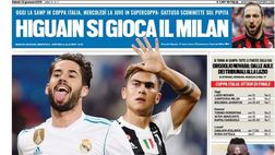 Prima Pagina, Tuttosport: “Volete Isco? Dateci Dybala. Higuain si gioca il Milan. Davies, che storia…”