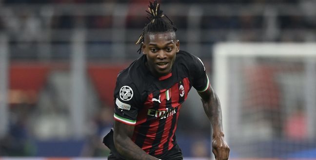 Rafael Leao (attaccante AC Milan), qui durante Milan-Chelsea 0-2 (Champions League 2022-2023) | News (Getty Images)