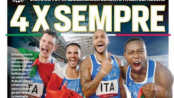 Prima Pagina, Corriere dello Sport: “4 x sempre! Una staffetta leggendaria” Prima Pagina, Corriere dello Sport: “4 x sempre! Una staffetta leggendaria”